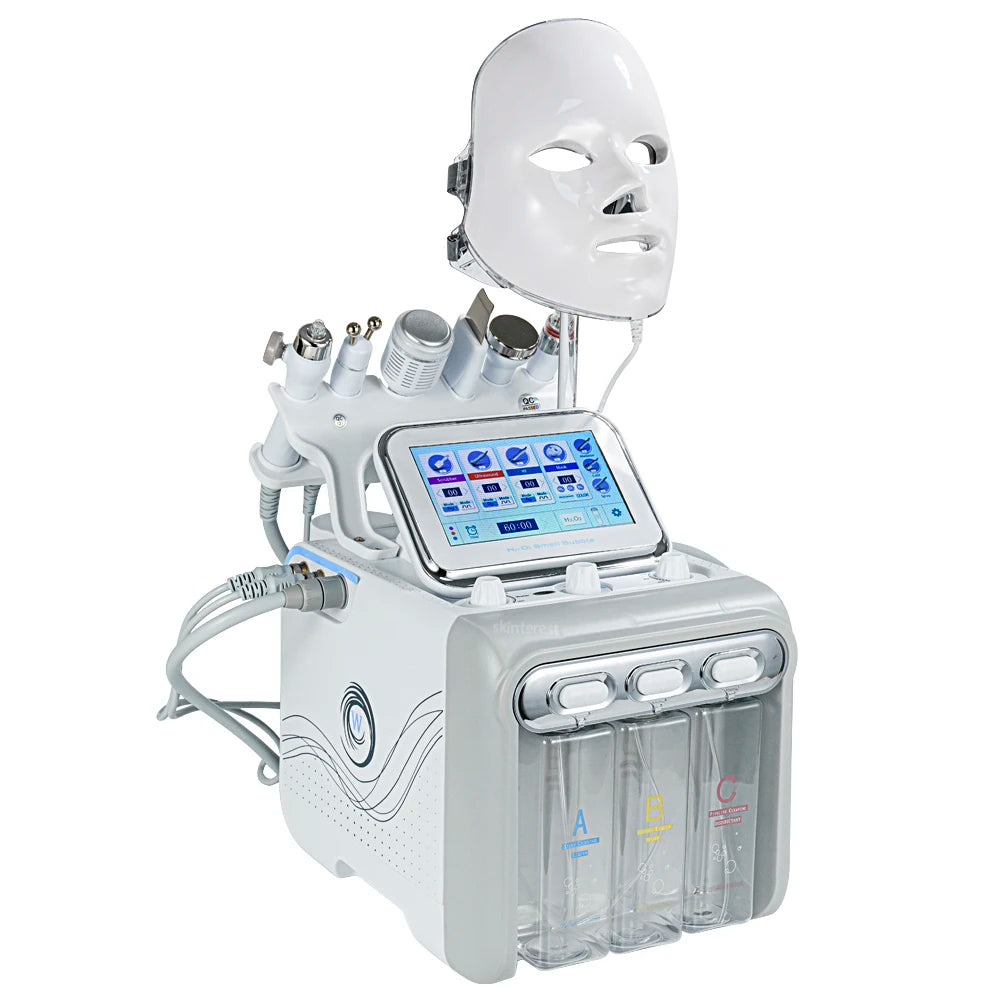 7 in 1 Small Bubble Deep Pore Cleaning Facial Cleansing Machine H2 O2 Hydra Dermabrasion Peel Oxygen Jet Beauty Equipment