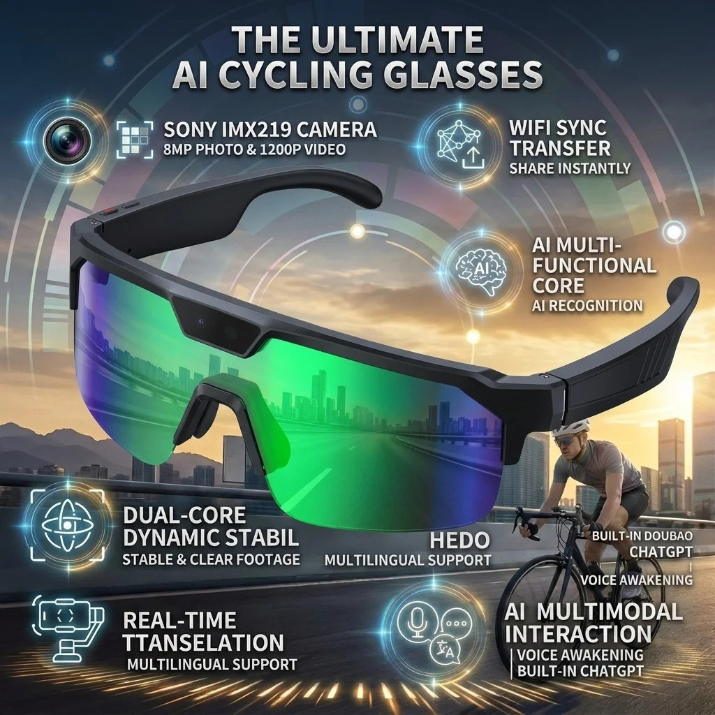 HD 1080p Smart Glasses – Bluetooth, AI & Built-in Camera