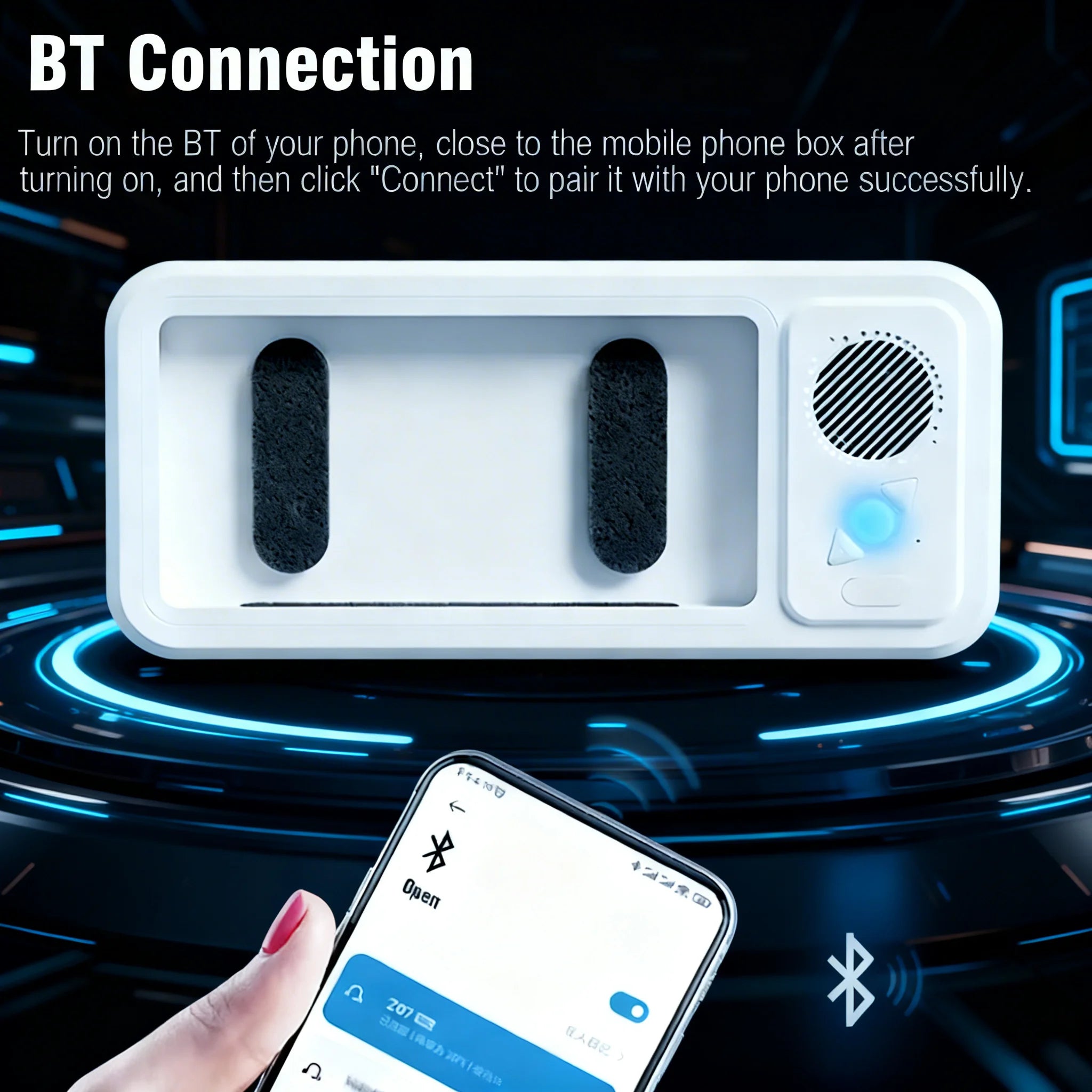 Waterproof Bluetooth Speaker Phone Case Holder 360° Rotation Bathroom Fog-Proof Mobile Phone Box Audio Bath TV Stand
