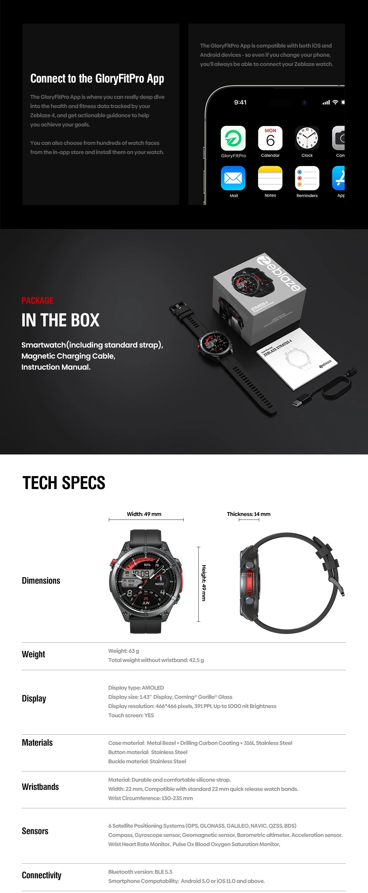 Zeblaze Stratos 4 GPS Smartwatch
