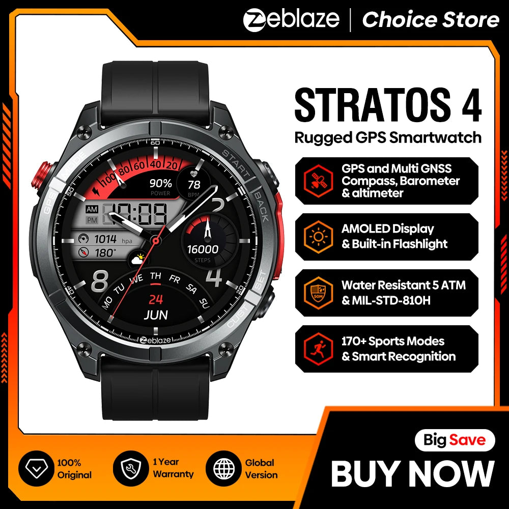 Zeblaze Stratos 4 GPS Smartwatch