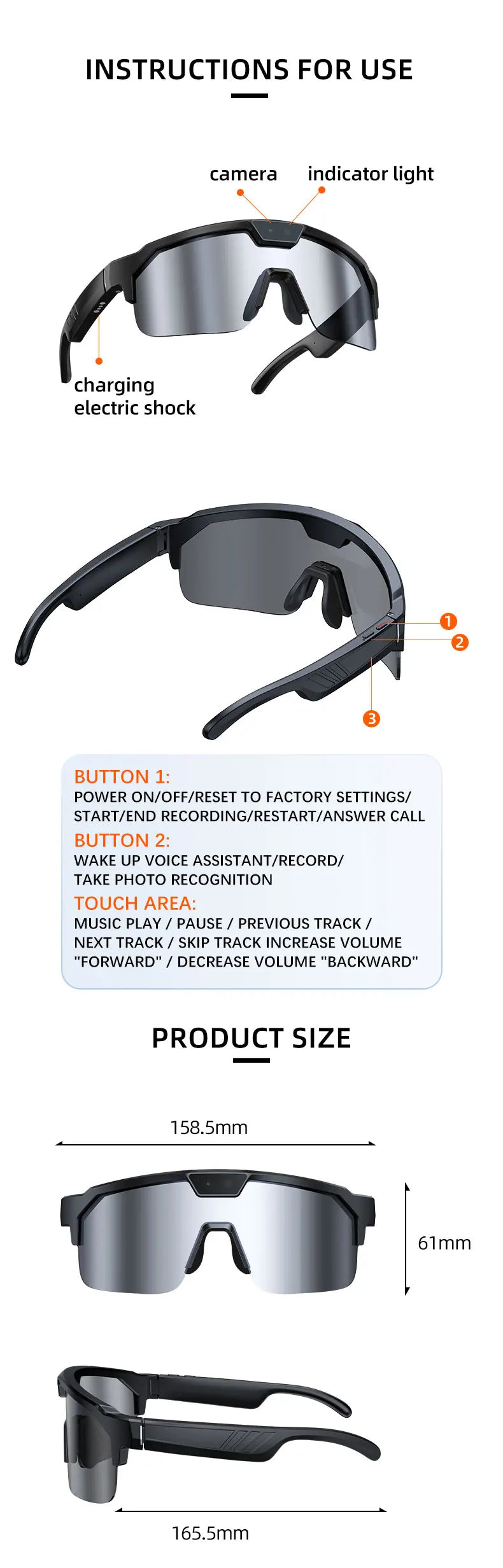 HD 1080p Smart Glasses – Bluetooth, AI & Built-in Camera