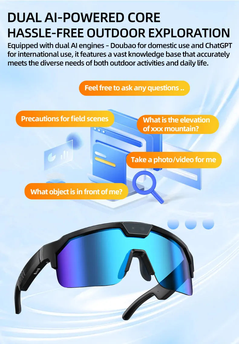 HD 1080p Smart Glasses – Bluetooth, AI & Built-in Camera