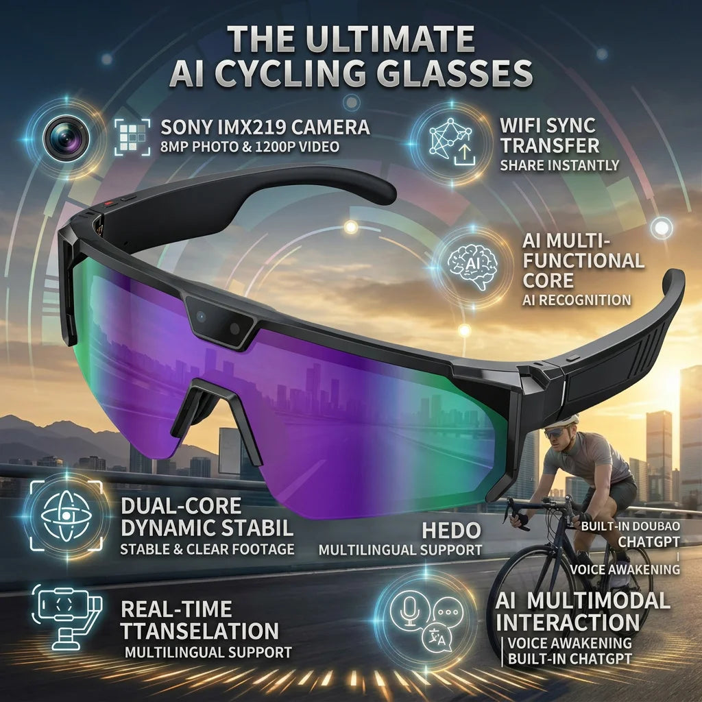 HD 1080p Smart Glasses – Bluetooth, AI & Built-in Camera