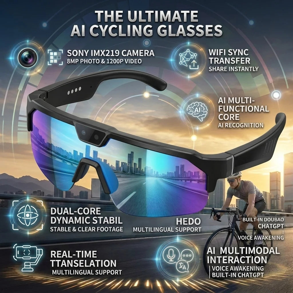 HD 1080p Smart Glasses – Bluetooth, AI & Built-in Camera