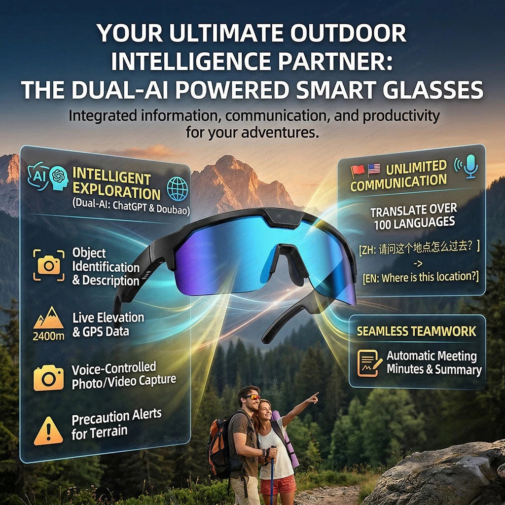 HD 1080p Smart Glasses – Bluetooth, AI & Built-in Camera
