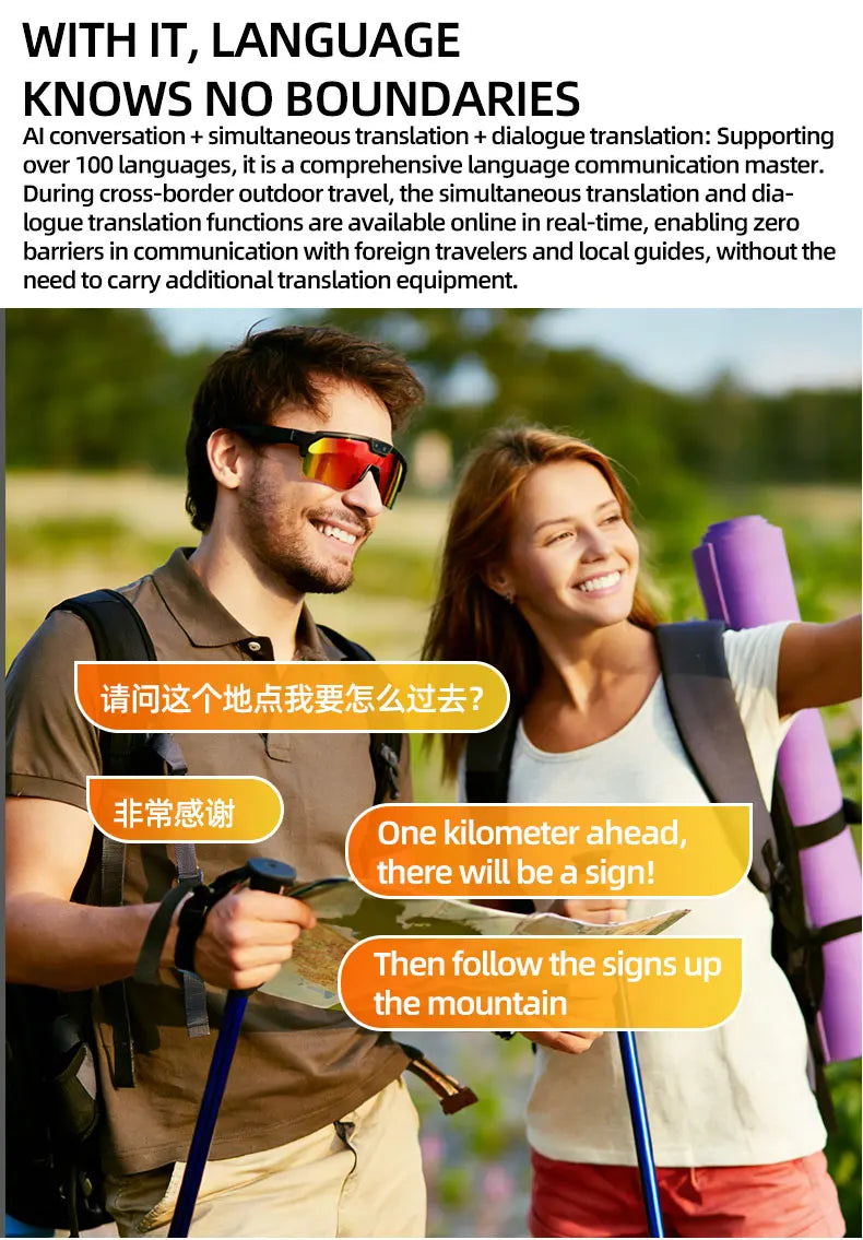 HD 1080p Smart Glasses – Bluetooth, AI & Built-in Camera