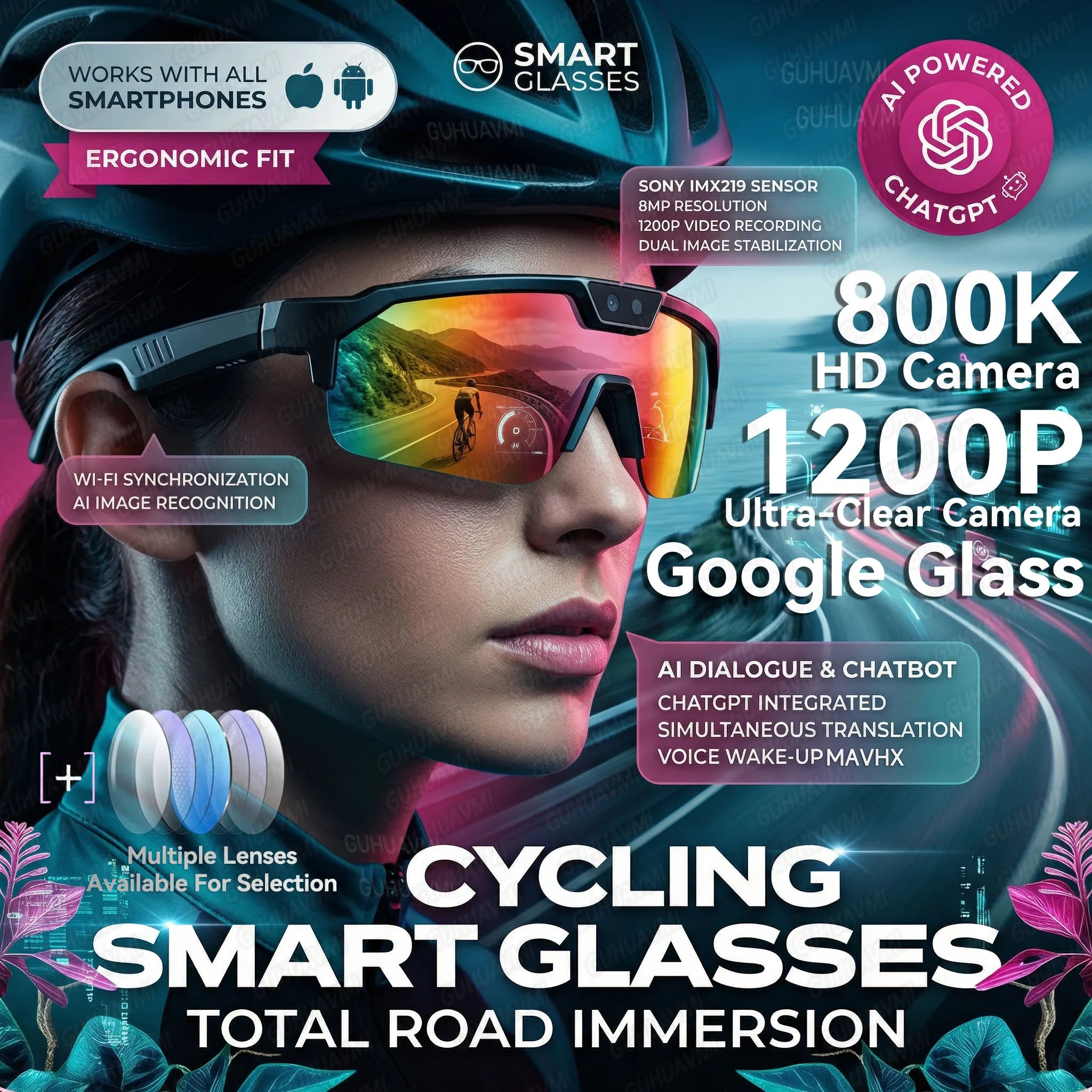 HD 1080p Smart Glasses – Bluetooth, AI & Built-in Camera
