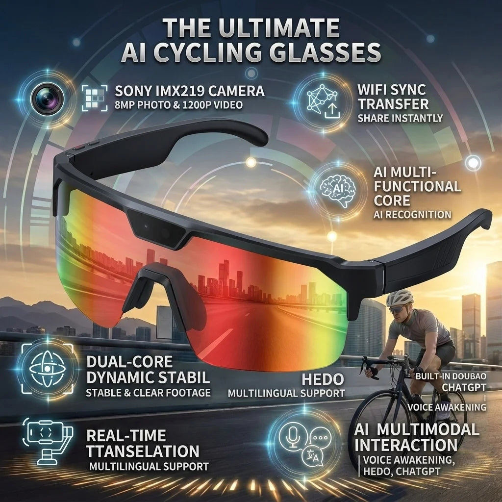 HD 1080p Smart Glasses – Bluetooth, AI & Built-in Camera